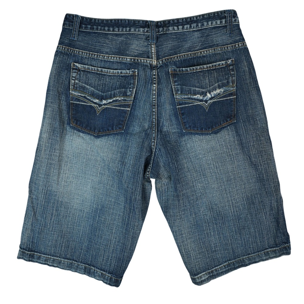 Route 66 Denim Shorts Mens 34x14.5 Blue Jorts Y2K Skater Baggy Distressed Cotton